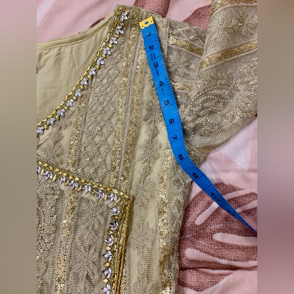 ASIM JOFA  Cream and Purple Embellished Dress - Picture 15 of 17